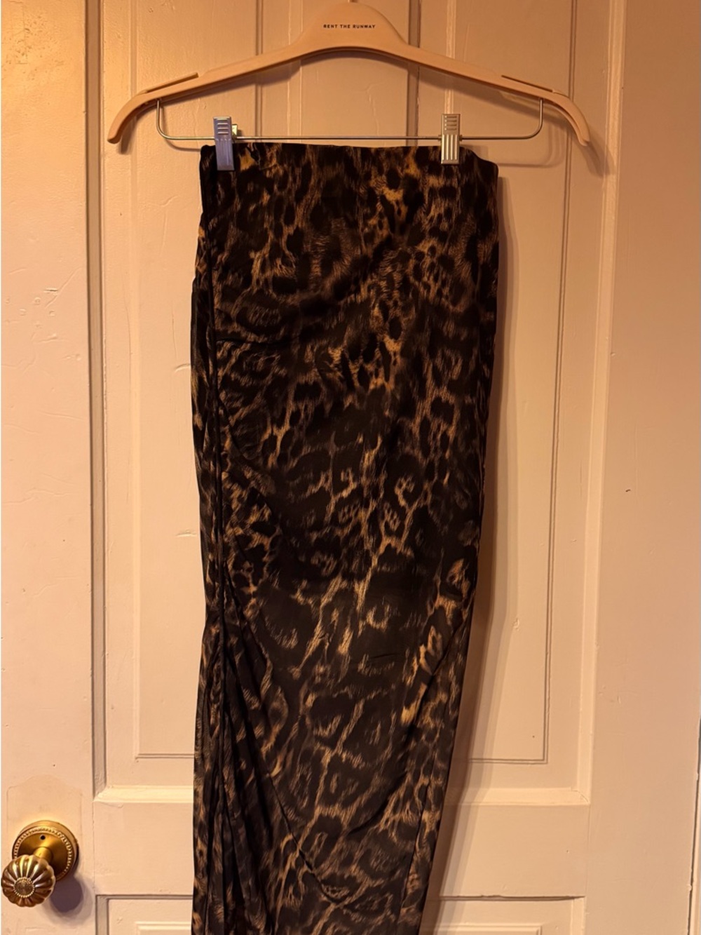 All Saints Nora Leopard Black and Brown Sheer Animal-Print Midi Skirt - Picture 3 of 7